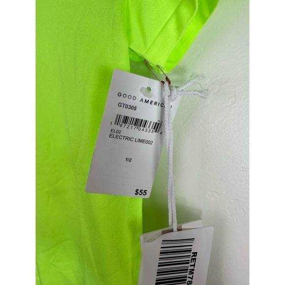 NWT Good American Fitted Seamless Tee Electric Lime size S/M - Picture 7 of 7